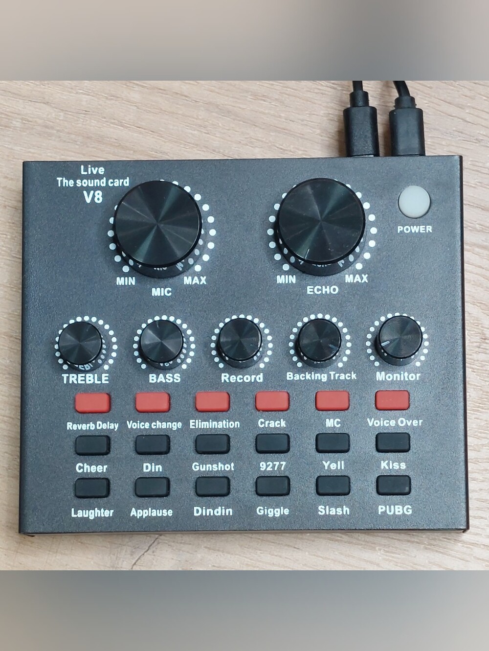 V8 Live Sound Card audio mixer.